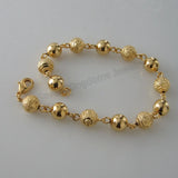 Yellow Plated Filled Brass Ball Beads Link Bracelet