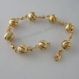 Yellow Plated Filled Brass Ball Beads Link Bracelet