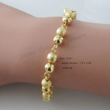 Yellow Plated Filled Brass Ball Beads Link Bracelet