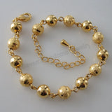 Yellow Plated Filled Brass Ball Beads Link Bracelet