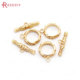 6 Sets Brass Toggle Clasps Round Bracelet Connect DIY Jewelry Making Supplies