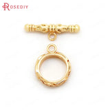 6 Sets Brass Toggle Clasps Round Bracelet Connect DIY Jewelry Making Supplies