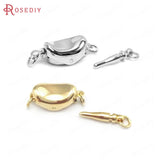 6 Sets 18K Brass Necklaces Clasps Jewelry Making DIY Findings 16.5x7.5MM