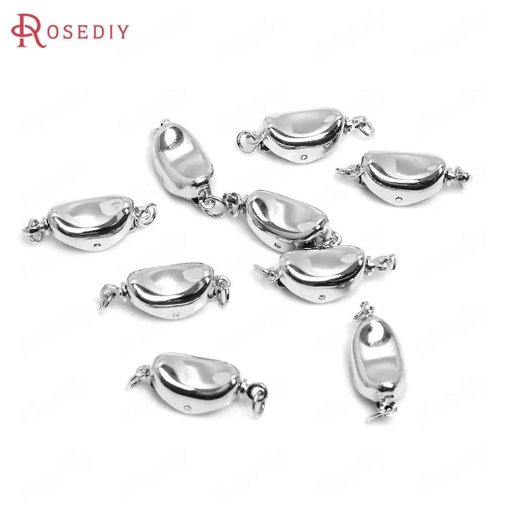 6 Sets 18K Brass Necklaces Clasps Jewelry Making DIY Findings 16.5x7.5MM