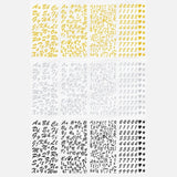 6 Sheets Glitter Letter Number Stickers Self-Adhesive Colorful Gift Stickers