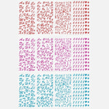 6 Sheets Glitter Letter Number Stickers Self-Adhesive Colorful Gift Stickers