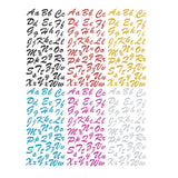 6 Sheets Glitter Letter Number Stickers Self-Adhesive Colorful Gift Stickers