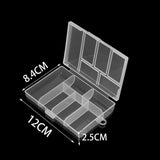 6-Slot Clear Plastic Jewelry Storage Box Craft Organizer Beads Display Container