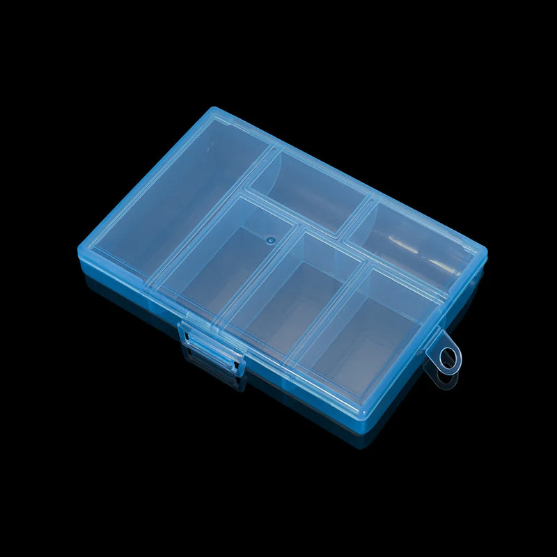 6-Slot Clear Plastic Jewelry Storage Box Craft Organizer Beads Display Container