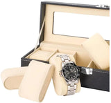 6 Slot Watch Box Display Case Jewelry Organizer