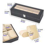 6 Slot Watch Box Display Case Jewelry Organizer
