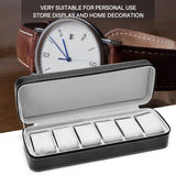 6 Slot Watch Box Zipper Case Storage Jewelry Storage Box(Black)