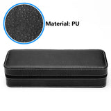 6 Slot Watch Box Zipper Case Storage Jewelry Storage Box(Black)