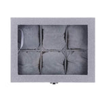 6 Slots Gray Velvet Box Watch Organizer Jewelry Holder Storage Box
