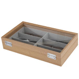 6 Slots Sunglasses Organizer Wood Jewelry Display Collection Tray