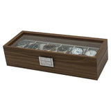 6 Slots Wooden Watch Box Jewelry Display Organizer