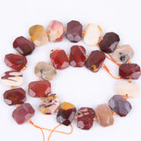 Colorful Tourmaline Stone Slab Beads Faceted Red Snowflake Slice Pendant