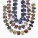 Colorful Tourmaline Stone Slab Beads Faceted Red Snowflake Slice Pendant