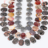Colorful Tourmaline Stone Slab Beads Faceted Red Snowflake Slice Pendant