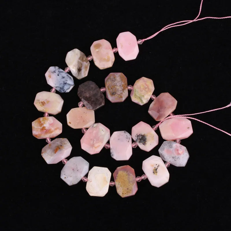 Natural Quartz Crystal Slice Loose Bead Bracelet with Pink Tourmaline Pendant