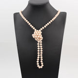 Fashion Women Multi-layer Knotted Glass Necklace Unisex Jewelry Gift