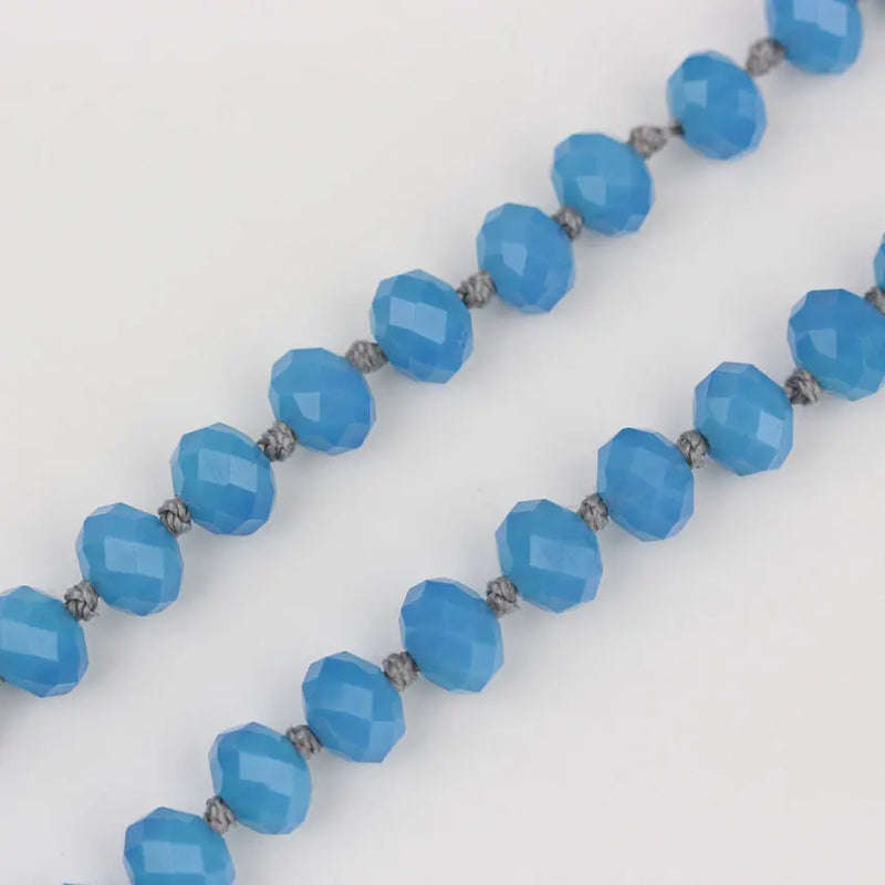 Fashion Women Multi-layer Knotted Glass Necklace Unisex Jewelry Gift