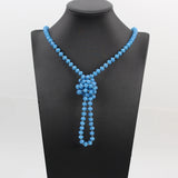 Fashion Women Multi-layer Knotted Glass Necklace Unisex Jewelry Gift