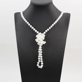 Fashion Women Multi-layer Knotted Glass Necklace Unisex Jewelry Gift