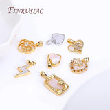 Natural Shell Pendants, Zircon Charms DIY Jewelry Supplies