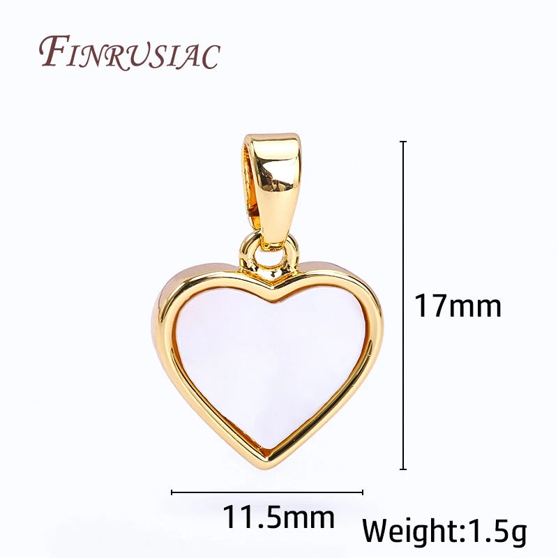 Natural Shell Pendants, Zircon Charms DIY Jewelry Supplies