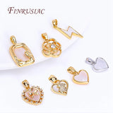 Natural Shell Pendants, Zircon Charms DIY Jewelry Supplies