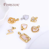 Natural Shell Pendants, Zircon Charms DIY Jewelry Supplies