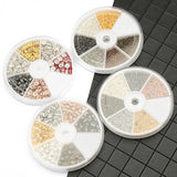 6 Rhinestone Crystal Beads Crimp End Metal Round Beads Jewelry Kit