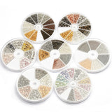 6 Rhinestone Crystal Beads Crimp End Metal Round Beads Jewelry Kit