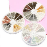 6 Rhinestone Crystal Beads Crimp End Metal Round Beads Jewelry Kit