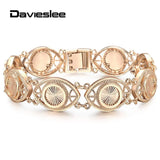 585 Rose Bangle Bracelet Cut Out Carved Flowers Oval Shaped Jewelry