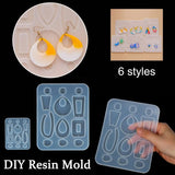 6 Mixed Silicone Epoxy Resin Molds Set for DIY Jewelry Making
