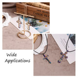 Alloy Cross Leaf Pendants Rainbow Charms for DIY Jewelry Making