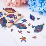 Alloy Cross Leaf Pendants Rainbow Charms for DIY Jewelry Making