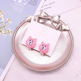 6 Styles Pink Animals Clip on Earrings for Girls