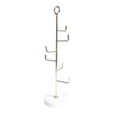 6 Tier Jewelry Stand Hanger Bracelets Necklaces Earrings Holder Marble Base