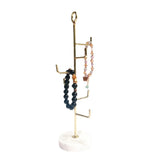 6 Tier Jewelry Stand Hanger Bracelets Necklaces Earrings Holder Marble Base