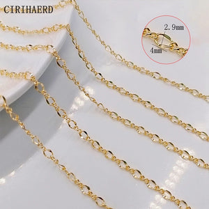 14k Plated Brass Women's Neck Chain DIY Accessories
