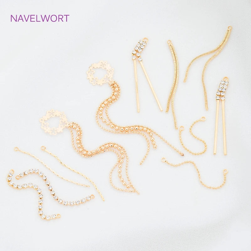 Cubic Zirconia Tassel Earring Pendants DIY Charms