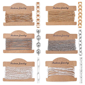 5m Plated Silver Copper Cable Link Chains DIY Jewelry Necklace Bracelet