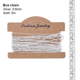 5m Plated Silver Copper Cable Link Chains DIY Jewelry Necklace Bracelet