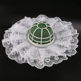 Set of 6 Lace Collar Flower Holders for Wedding Bouquets