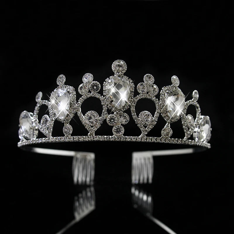 Crystal Tiara Crown Bridal Rhinestone Headband Wedding Hair Jewelry