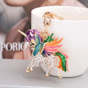 Unicorn Pendant Key Chain Bag Ornament, 6 Colors