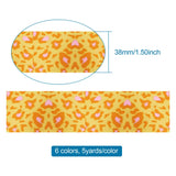 6-color Single-Sided Grosgrain Ribbon Leopard Print 1-1/2 inches 5yards